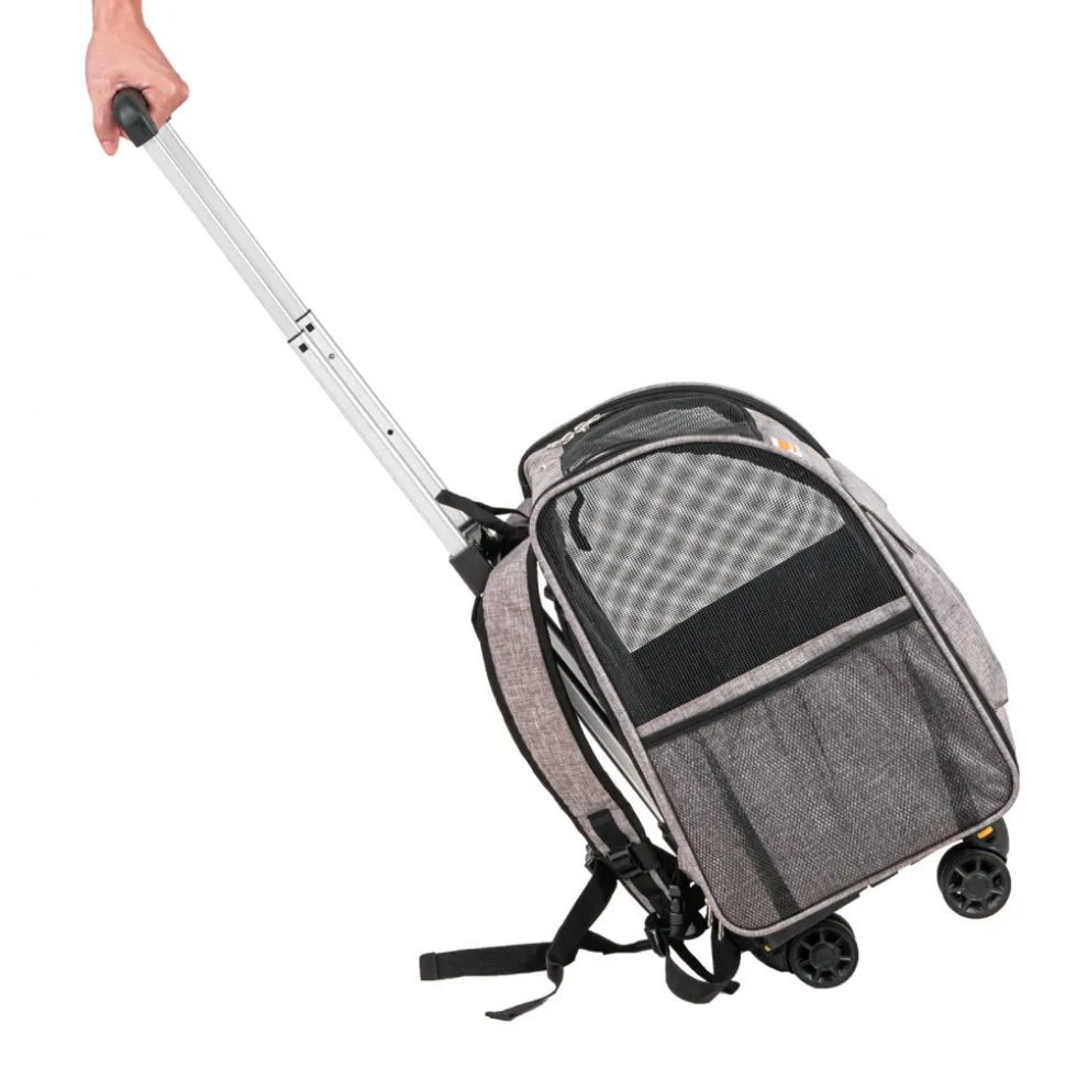 VEVOR Rolling Pet Carrier Backpack with Removable Wheels for Under 18LBS, Large Soft Sided Wheeled Dog Carrier Cat Travel Carrier Airline Approved for Small Dogs and Medium Cats with Upgraded Wheels