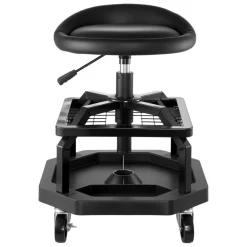 VEVOR Rolling Shop Stool, Pneumatic Garage Seat/Work Stool with 300 lbs Capacity, Adjustable Height Roller Creeper Seat, 360° Swivel Padded Workshop Stool with Casters, for Garage, Shop & Auto Repair