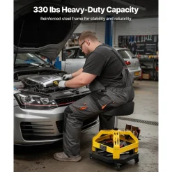 VEVOR Rolling Shop Stool with Wheels, 19.7