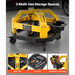 VEVOR Rolling Shop Stool with Wheels, 19.7