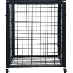 VEVOR Rolling Sports Ball Storage Cart, Basketball Cage with Double Lids, Sport Equipment Holder Organizer for Indoor Outdoor, Steel Storage Rack for Garages, Playgroup, Gym and Schools