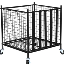 VEVOR Rolling Sports Ball Storage Cart, Lockable Basketball Cage with Double Lids, Sport Equipment Holder Organizer for Indoor Outdoor, Steel Storage Rack for Garages, Playgroup, Gym and Schools