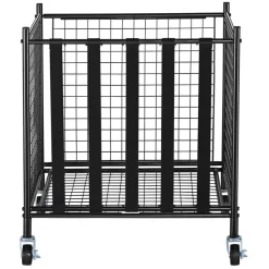 VEVOR Rolling Sports Ball Storage Cart, Lockable Basketball Cage with Double Lids, Sport Equipment Holder Organizer for Indoor Outdoor, Steel Storage Rack for Garages, Playgroup, Gym and Schools
