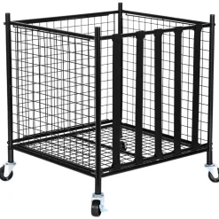 VEVOR Rolling Sports Ball Storage Cart, Lockable Basketball Cage with Double Lids, Sport Equipment Holder Organizer for Indoor Outdoor, Steel Storage Rack for Garages, Playgroup, Gym and Schools