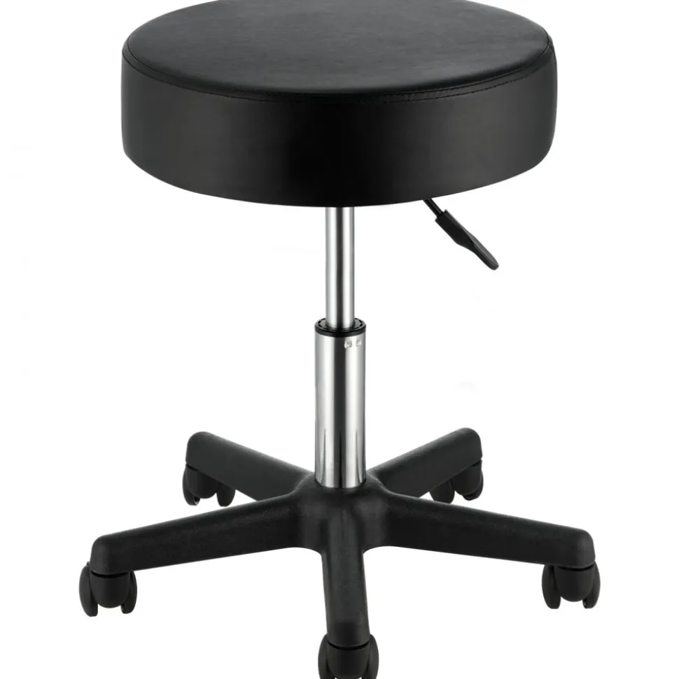 VEVOR Rolling Stools with Wheels, 400 LBS Weight Capacity Adjustable Height Stool with Ultra-Thick Seat Cushion, Swivel Stools Chair for Salon, Bar, Home, Office, Tatoo, Medical, Massage, Black