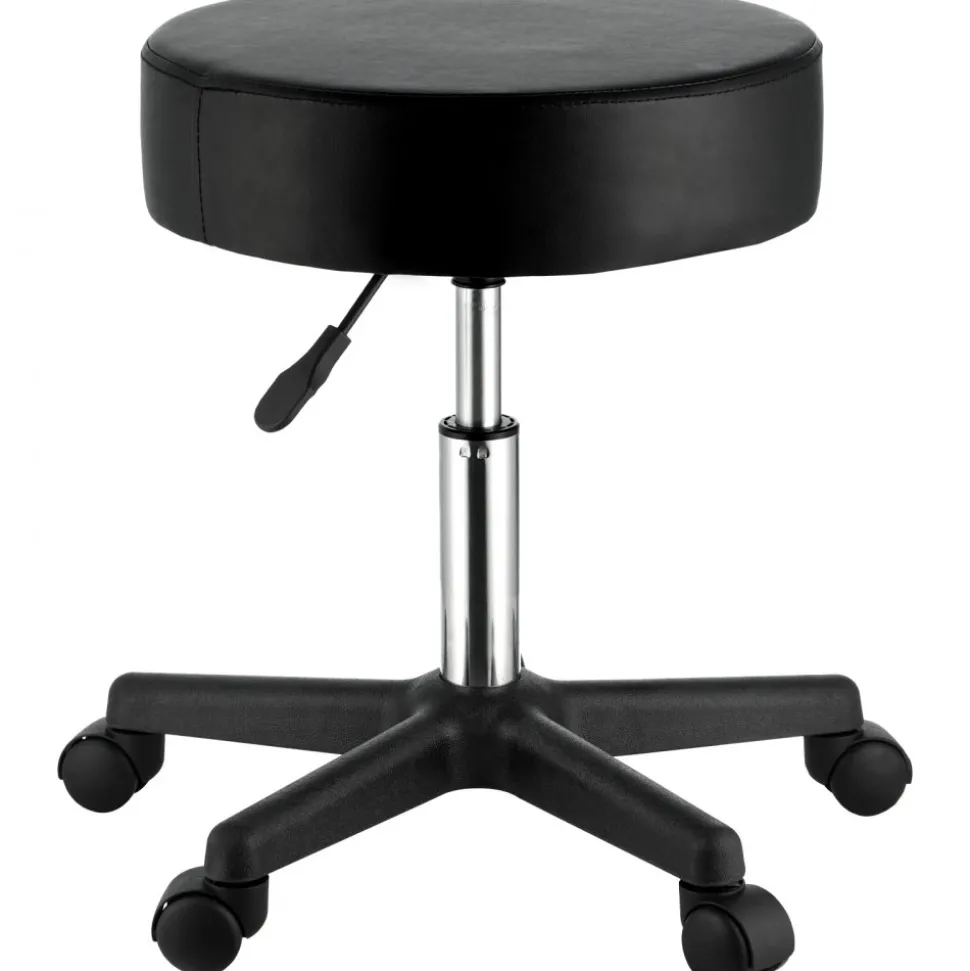 VEVOR Rolling Stools with Wheels, 400 LBS Weight Capacity Adjustable Height Stool with Ultra-Thick Seat Cushion, Swivel Stools Chair for Salon, Bar, Home, Office, Tatoo, Medical, Massage, Black