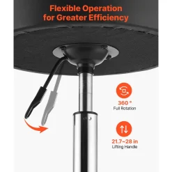 VEVOR Rolling Stool with Wheels, 500 lbs Weight Capacity, Height Adjustable, Thick Cushion Ergonomic PU Leather Seat, 360° Swivel Round Rolling Stool Chair for Salon, Spa, Clinic, Medical, Black