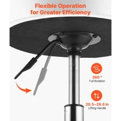 VEVOR Rolling Stool with Wheels, 500 lbs Weight Capacity, Height Adjustable, Thick Cushion Ergonomic PU Leather Seat, 360° Swivel Round Rolling Stool Chair for Salon, Spa, Clinic, Medical, White