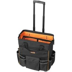 VEVOR Rolling Tool Bag, 110 lbs Load Capacity, 25 Pockets Heavy Duty Roller Tool Bag with Adjustable Telescoping Handle & Stable Base, Toolbag Organizers with Wheels for Electrician, Construction