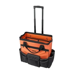 VEVOR Rolling Tool Bag, 110 lbs Load Capacity, 27 Pockets Heavy Duty Roller Tool Bag on Wheels, Adjustable Telescoping Handle & Stable Base, Toolbag Organizers with Wheels for Construction, Mechanic