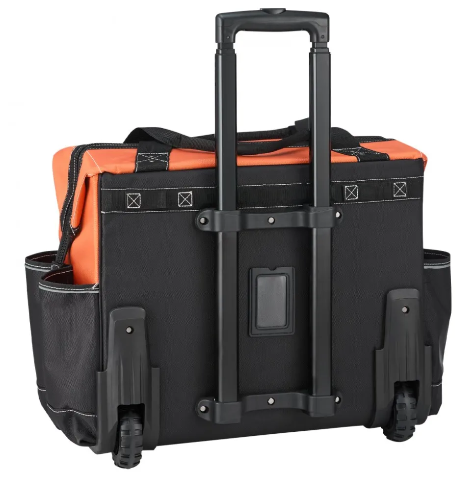 VEVOR Rolling Tool Bag, 110 lbs Load Capacity, 27 Pockets Heavy Duty Roller Tool Bag on Wheels, Adjustable Telescoping Handle & Stable Base, Toolbag Organizers with Wheels for Construction, Mechanic