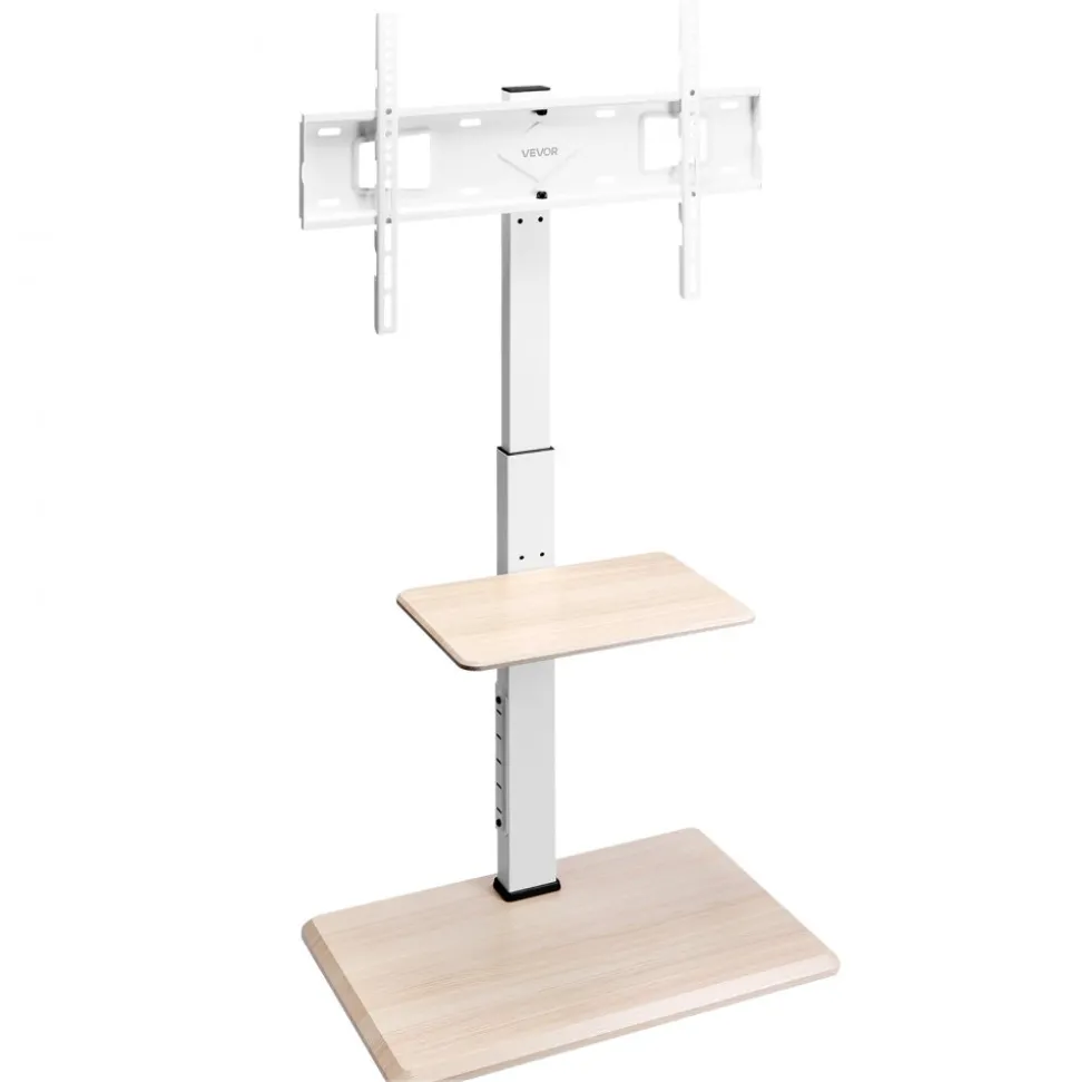 VEVOR Rolling TV Stand, Mobile TV Cart for 32-70 Inch Screens, 25° Left-Right Rotation and Height Adjustable TV Mount with Tray, Holds up to 88 lbs for Corner, Bedroom, Outdoor, Max VESA 600x400mm