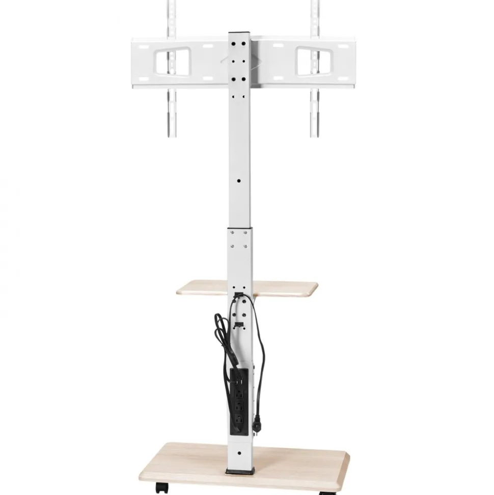 VEVOR Rolling TV Stand, Mobile TV Cart for 32-70 Inch Screens, 25° Left-Right Rotation and Height Adjustable TV Mount with Tray, Holds up to 88 lbs for Corner, Bedroom, Outdoor, Max VESA 600x400mm