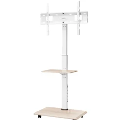 VEVOR Rolling TV Stand, Mobile TV Cart for 32-70 Inch Screens, 25° Left-Right Rotation and Height Adjustable TV Mount with Tray, Holds up to 88 lbs for Corner, Bedroom, Outdoor, Max VESA 600x400mm