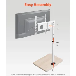 VEVOR Rolling TV Stand, Mobile TV Cart for 32-70 Inch Screens, 25° Left-Right Rotation and Height Adjustable TV Mount on Wheels, Holds up to 99 lbs for Corner, Bedroom, Outdoor, Max VESA 600x400mm