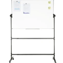 VEVOR Rolling Whiteboard, 48x32 inch Double-Sided Magnetic Mobile Whiteboard, 360° Reversible Adjustable Height Dry Erase Board with Wheels & Movable Tray for Office School