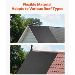 VEVOR Roll Roofing, 15 x 30 ft, 45 mil EPDM Rubber Roofing, Long Lifespan & Weather-resistant, Withstands Harsh Temperatures, Flexible & Easy Installation, Roof Underlayment for RVs, Roofs, Ponds