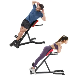 VEVOR Roman Chair Hyperextension Bench, 300 lbs Adjustable Extension Machine, Multi-Function Exercise Equipment for Glute, Hamstring, Lower Back, and Ab Workout, Fitness Weight Bench for Home Gym