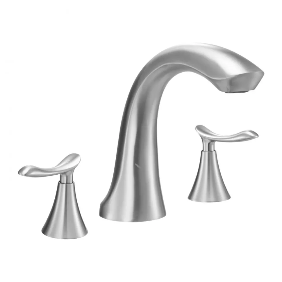 VEVOR Roman Tub Faucet, 3 Hole Waterfall Bathtub Faucet, Gooseneck Bath Tubs Faucets Set with 2 Handles, Deck Mount Bath Tub Faucets Set for Pet Washing, Adult Bathing, Brushed Stainless Steel