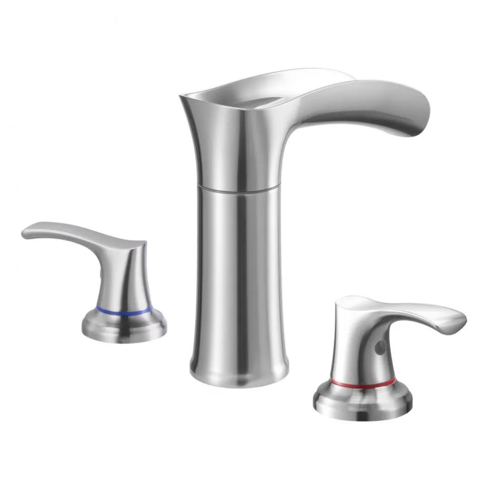 VEVOR Roman Tub Faucet, 3 Hole Waterfall Bathtub Faucet, Zinc Alloy Bath Tubs Faucets Set with 2 Handles, Deck Mount Bath Tub Faucets Set for Pet Washing, Adult Bathing, Silver, Hot & Cold Control