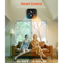 VEVOR Roof Attic Exhaust Fan, 50W Smart Solar Roof Ventilation Fan with Thermostat, Remote Control, 3000 CFM Airflow Built-in Smoke Sensor with Auto Stop for Cooling and Dehumidification