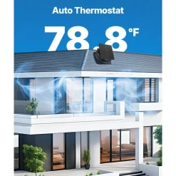 VEVOR Roof Attic Exhaust Fan, 35W Smart Solar Roof Ventilation Fan Auto Temperature Control, 2400 CFM Airflow Built-in Brushless DC Motor for Cooling and Dehumidification, No Remote