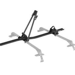 VEVOR Roof Bike Rack, 33 lbs Capacity, Upright Roof Mount Bicycle Rack with Secure Locking System for Most Standard Crossbars, Aluminum Upright Rooftop Bike Rack 1 Bike Carrier for Car SUV, Black