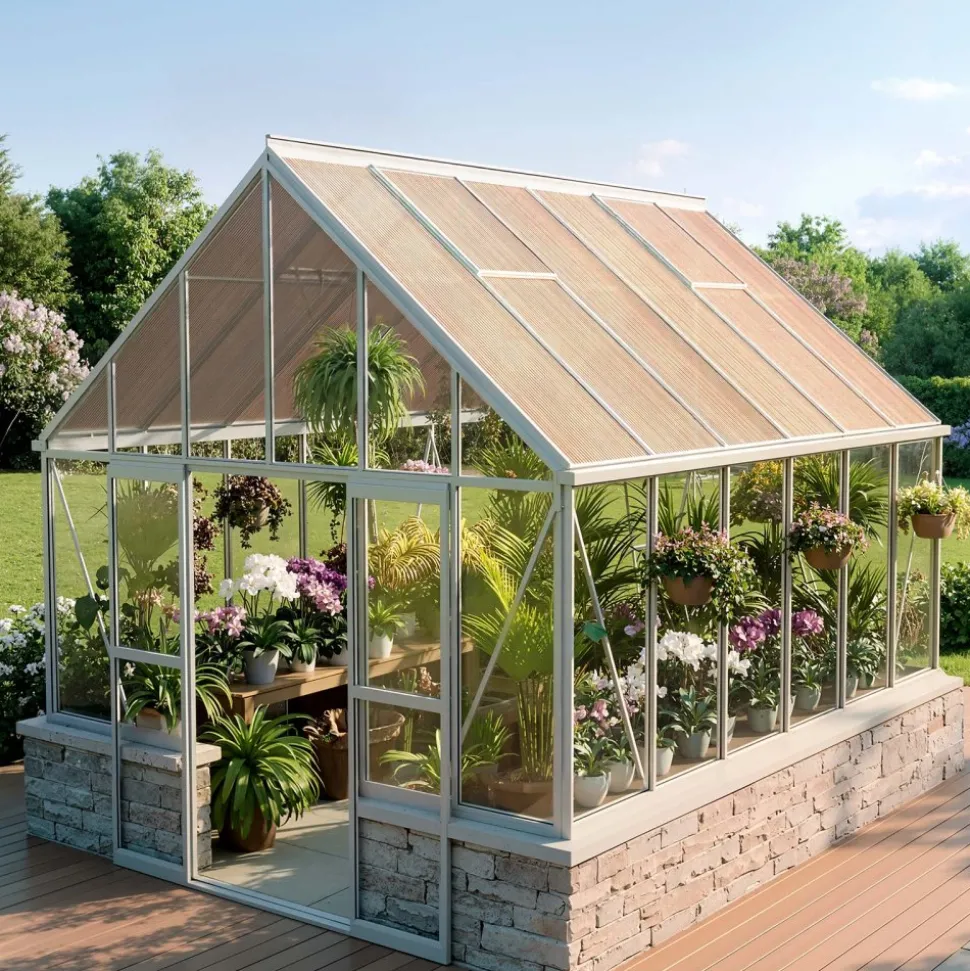 VEVOR Roof Panels, 12Pcs Polycarbonate Roofing Panels Double Layer, High Impact Corrugated Plastic Greenhouse Replacement Cover, Waterproof for Gazebos, Chicken Coops, Home, Garden (5' x 2' x 0.24")