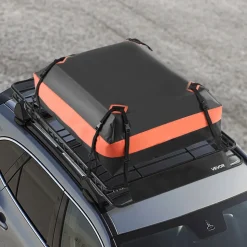 VEVOR Roof Rack Basket, 64 x 39 x 4.1 in, Universal Rooftop Cargo Carrier with 44.1 x 34.3 x 10.2 in Cargo Bag, Net, Ratchet Straps, 250 lbs Max Load Capacity Car Top Luggage Holder, for SUV Truck Car