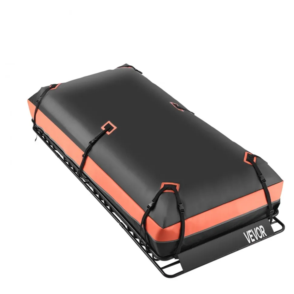 VEVOR Roof Rack Basket, 84 x 39 x 4.1 in, Universal Rooftop Cargo Carrier with 7.9 x 3.9 x 10.2 in Cargo Bag, Net, Ratchet Straps, 250 lbs Max Load Capacity Car Top Luggage Holder, for SUV Truck Car