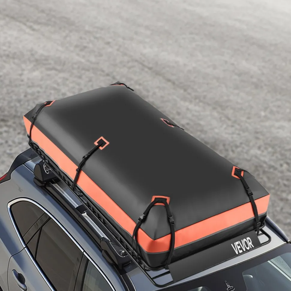 VEVOR Roof Rack Basket, 84 x 39 x 4.1 in, Universal Rooftop Cargo Carrier with 7.9 x 3.9 x 10.2 in Cargo Bag, Net, Ratchet Straps, 250 lbs Max Load Capacity Car Top Luggage Holder, for SUV Truck Car