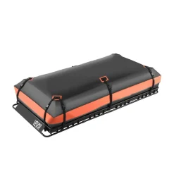VEVOR Roof Rack Basket, 84 x 39 x 4.1 in, Universal Rooftop Cargo Carrier with 7.9 x 3.9 x 10.2 in Cargo Bag, Net, Ratchet Straps, 250 lbs Max Load Capacity Car Top Luggage Holder, for SUV Truck Car