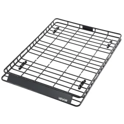 VEVOR Roof Rack Basket, 64 x 50 x 4.1 in, Universal Rooftop Cargo Carrier with Two 35.4 x 39.4 in Cargo Net,150 lbs Max Car Top Luggage Holder, 4.1 in Fence, Anti-Rust Alloy Steel, for SUV Truck Car