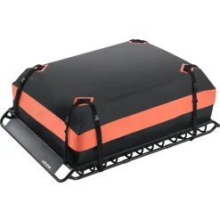 VEVOR Roof Rack Basket, 51 x 36 x 4.1 in, Universal Rooftop Cargo Carrier with 1120 x 870 x 260 mm Cargo Bag, Net, Ratchet Straps, 200 lbs Max Load Capacity Car Top Luggage Holder, for SUV Truck Car