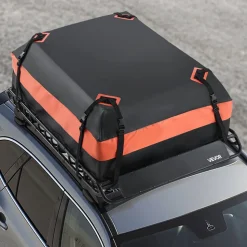 VEVOR Roof Rack Basket, 51 x 36 x 4.1 in, Universal Rooftop Cargo Carrier with 1120 x 870 x 260 mm Cargo Bag, Net, Ratchet Straps, 200 lbs Max Load Capacity Car Top Luggage Holder, for SUV Truck Car