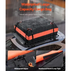 VEVOR Roof Rack Basket, 51 x 36 x 4.1 in, Universal Rooftop Cargo Carrier with 1120 x 870 x 260 mm Cargo Bag, Net, Ratchet Straps, 200 lbs Max Load Capacity Car Top Luggage Holder, for SUV Truck Car