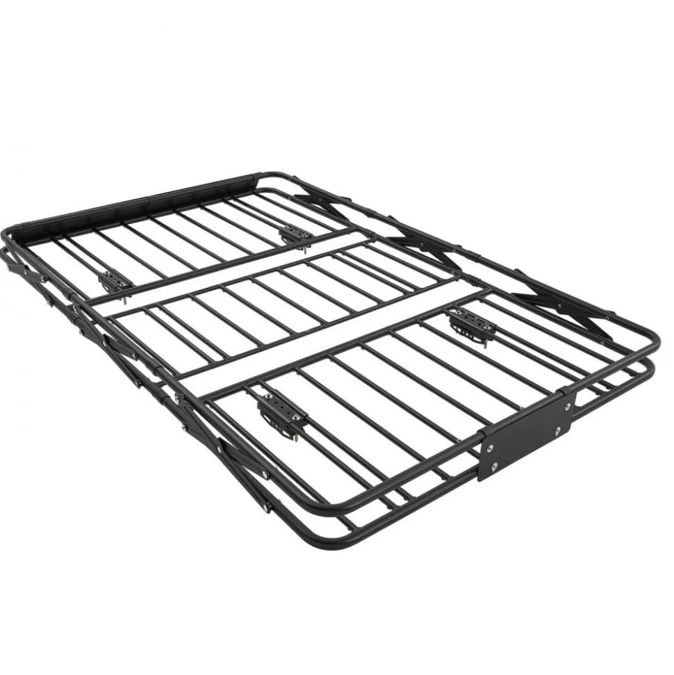 VEVOR Roof Rack Cargo Basket, 64 x 39 x 4 in, Heavy Duty Roof Top Carrier Basket with Folding Design, 200 lbs Capacity, All-Weather Easy-Install Car Top Luggage Holder, Universal Fit for SUV Truck Car