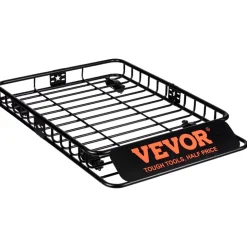 VEVOR Roof Rack Cargo Basket, 46" x 36" x 4.5" Rooftop Cargo Carrier, Heavy-duty 200 LBS Capacity Universal Roof Rack Basket, Luggage Holder for SUV, Truck, Vehicle