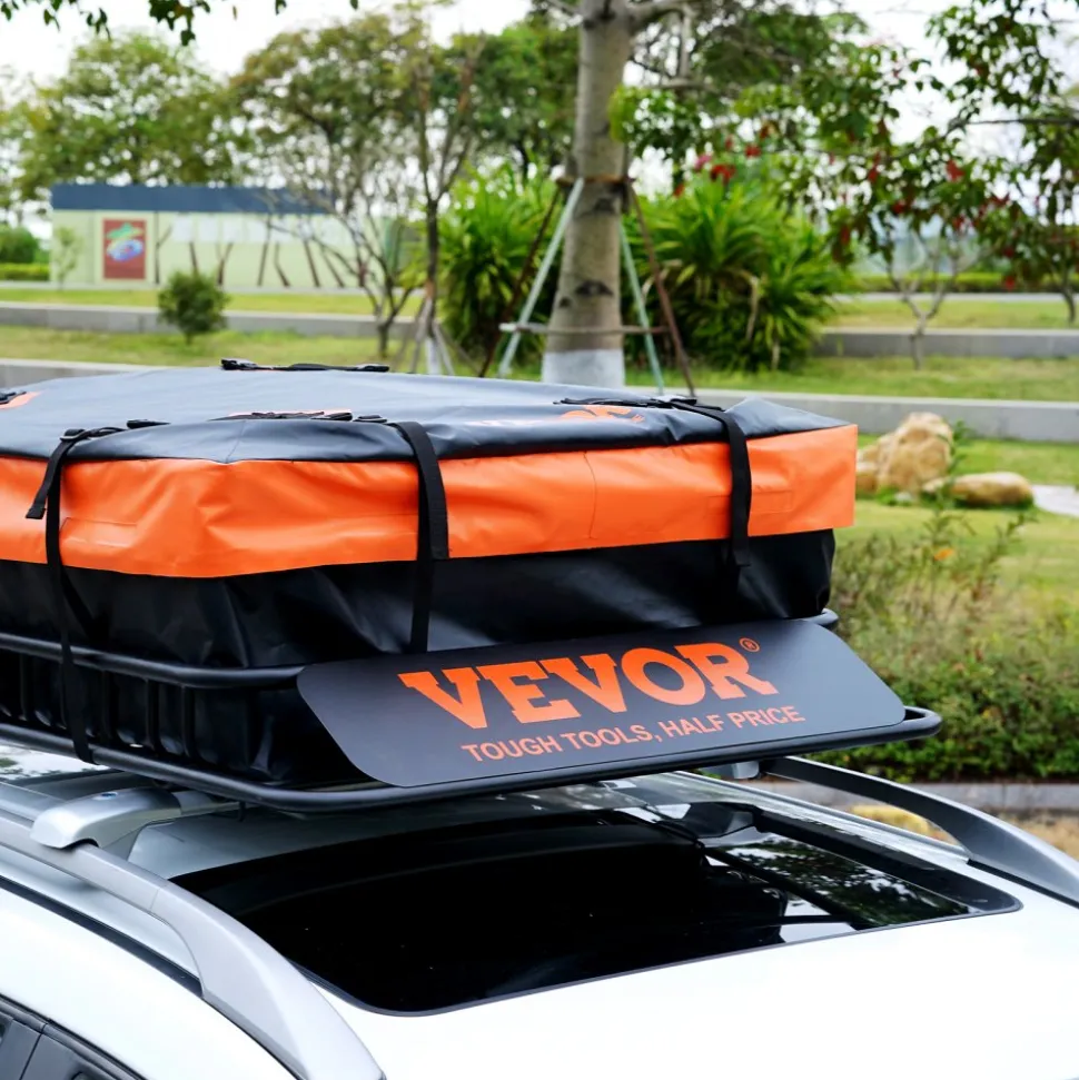 VEVOR Roof Rack Cargo Basket, 46" x 36" x 4.5" Rooftop Cargo Carrier, Heavy-duty 200 LBS Capacity Universal Roof Rack Basket, Luggage Holder for SUV, Truck, Vehicle