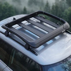 VEVOR Roof Rack Cargo Basket, 38 x 38 x 5.59 in, Universal Heavy Duty Roof Top Carrier Basket, 150 lbs Capacity, All-Weather Car Top Luggage Holder, Fits Crossbars up to 3.54 x 1.97 in, for SUV Truck