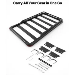 VEVOR Roof Rack Cargo Basket, 64 x 39 x 4.53 in, Heavy Duty Roof Top Carrier Basket with Extension, 200 lbs Capacity, All-Weather Car Top Luggage Holder, Universal Fit for SUVs Trucks Vehicles Pickups