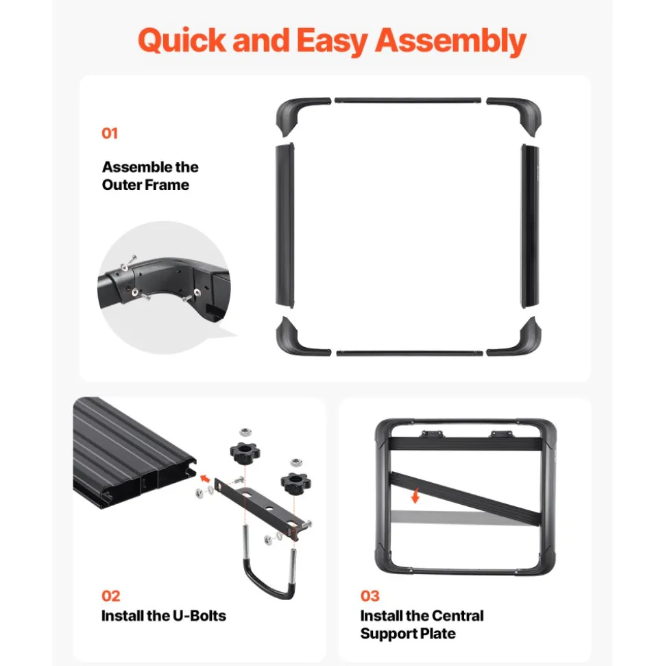 VEVOR Roof Rack Cargo Carrier, 48 x 40 x 5.6 in, Universal Rooftop Cargo Basket, Car Top Luggage Holder with 150 lbs Max Load Capacity, 4.1 in Fence, Anti-Rust Alloy Steel, Wind Fairing, for SUV Car