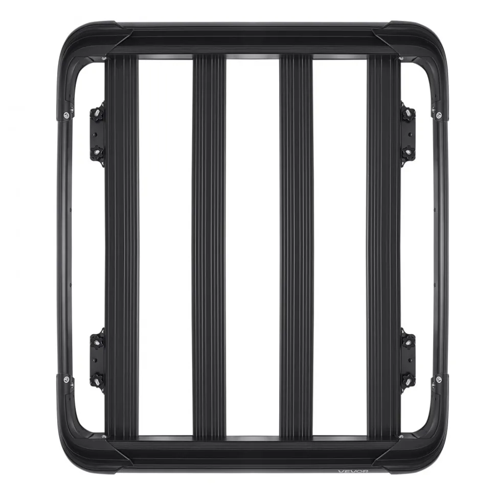 VEVOR Roof Rack Cargo Carrier, 48 x 40 x 5.6 in, Universal Rooftop Cargo Basket, Car Top Luggage Holder with 150 lbs Max Load Capacity, 4.1 in Fence, Anti-Rust Alloy Steel, Wind Fairing, for SUV Car