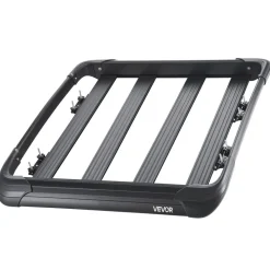 VEVOR Roof Rack Cargo Carrier, 48 x 40 x 5.6 in, Universal Rooftop Cargo Basket, Car Top Luggage Holder with 150 lbs Max Load Capacity, 4.1 in Fence, Anti-Rust Alloy Steel, Wind Fairing, for SUV Car