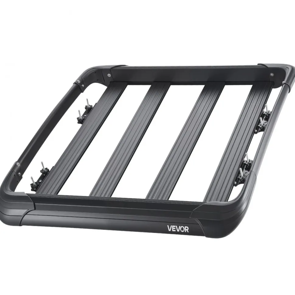 VEVOR Roof Rack Cargo Carrier, 48 x 40 x 5.6 in, Universal Rooftop Cargo Basket, Car Top Luggage Holder with 150 lbs Max Load Capacity, 4.1 in Fence, Anti-Rust Alloy Steel, Wind Fairing, for SUV Car
