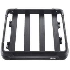 VEVOR Roof Rack Cargo Carrier, 48 x 40 x 5.6 in, Universal Rooftop Cargo Basket, Car Top Luggage Holder with 150 lbs Max Load Capacity, 4.1 in Fence, Anti-Rust Alloy Steel, Wind Fairing, for SUV Car