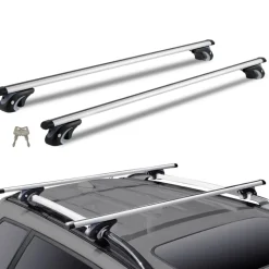 VEVOR Roof Rack Cross Bars, Aluminum Roof Rack Crossbars, Fit Raised Side Rail with Gap, 200 lbs Load Capacity, Adjustable Crossbars with Locks, for SUVs, Sedans, and Vans