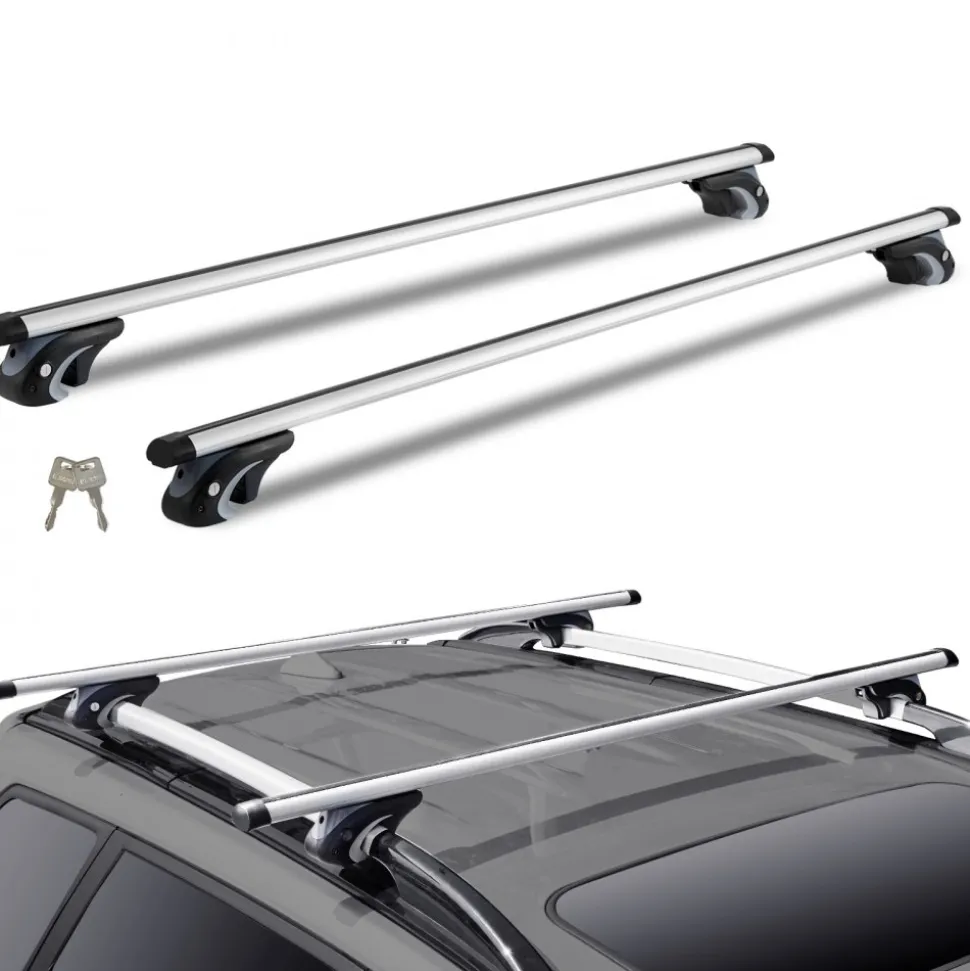 VEVOR Roof Rack Cross Bars, Aluminum Roof Rack Crossbars, Fit Raised Side Rail with Gap, 200 lbs Load Capacity, Adjustable Crossbars with Locks, for SUVs, Sedans, and Vans
