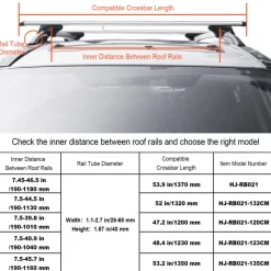 VEVOR Roof Rack Cross Bars, Aluminum Roof Rack Crossbars, Fit Raised Side Rail with Gap, 200 lbs Load Capacity, Adjustable Crossbars with Locks, for SUVs, Sedans, and Vans