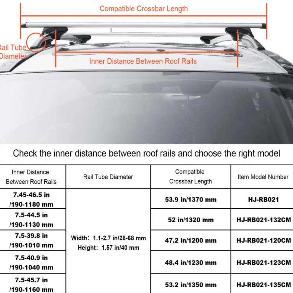 VEVOR Roof Rack Cross Bars, Aluminum Roof Rack Crossbars, Fit Raised Side Rail with Gap, 200 lbs Load Capacity, Adjustable Crossbars with Locks, for SUVs, Sedans, and Vans